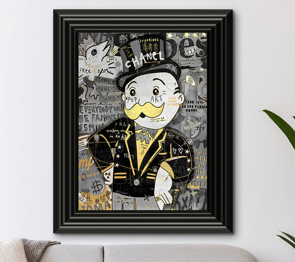 The Monopoly Man Graffiti Gold Foil Print