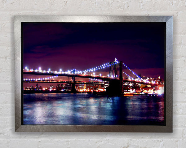 Brooklyn Bridge Lights By The Water