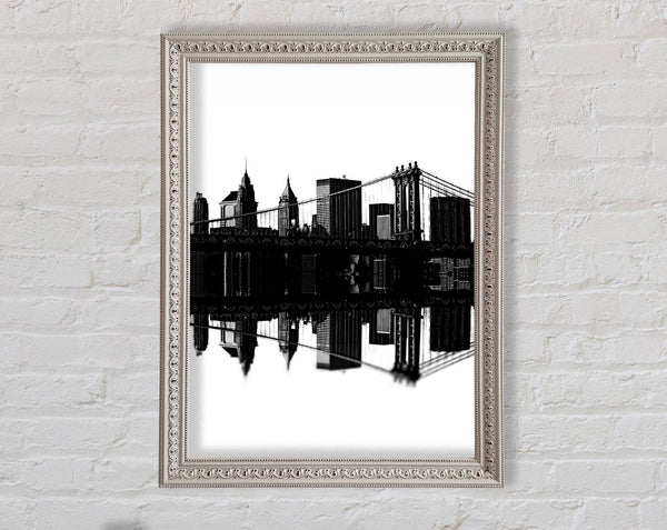 Brooklyn Bridge Reflections B n W