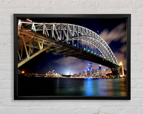 Sydney Harbour Bridge Night Light Reflections
