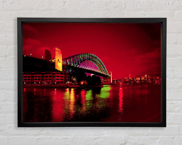 Sydney Harbour Bridge Red Glow