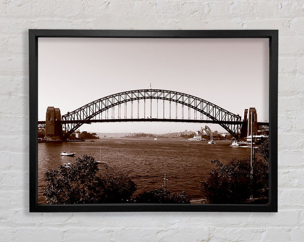 Sydney Harbour Bridge Retro Sepia