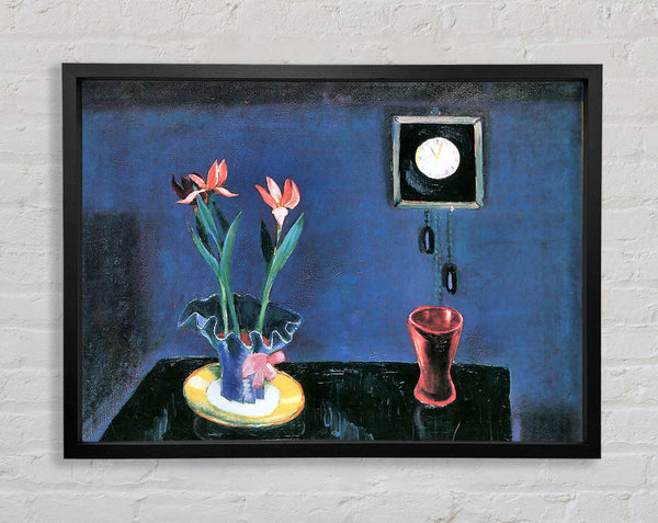 Walter Gramatte Still Life With Clock And Tulip Pot