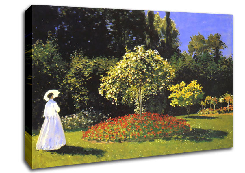 Monet Jeanne Marguerite Lecadre In The Garden Canvas Wall Art