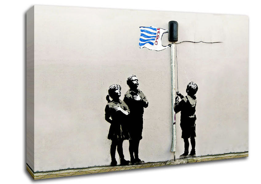 Homage To The Tesco Flag Landscape Canvas Wall Art