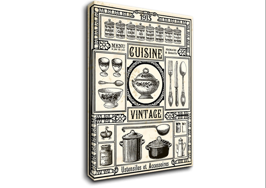 Vintage Cuisine Canvas Wall Art