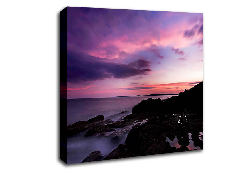 Lilac Red Ocean Sky Canvas Wall Art