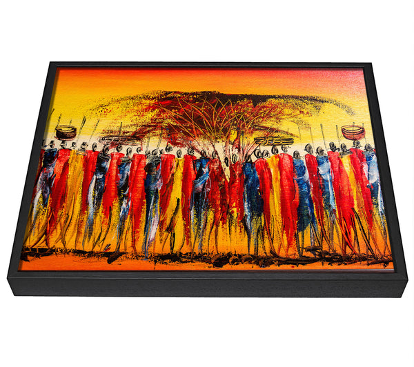 A picture of a African Tribal Art 15 framed canvas print sold by Wallart-Direct.co.uk