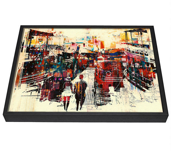 A picture of a Adventure In The City framed canvas print sold by Wallart-Direct.co.uk