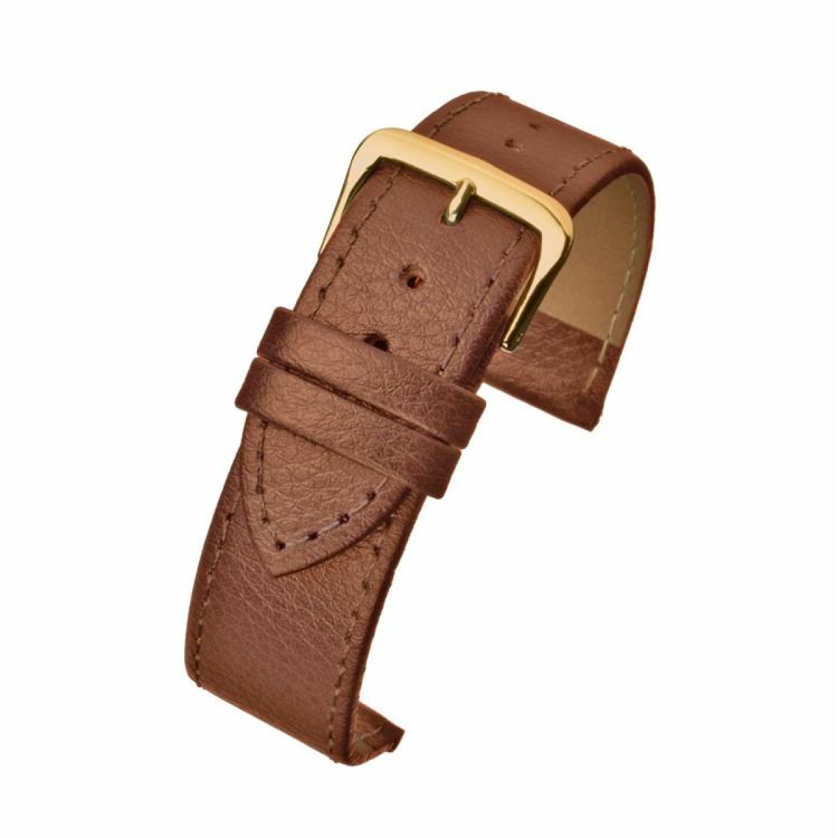 Brown Buffalo Grain Leather Watch Strap 10mm