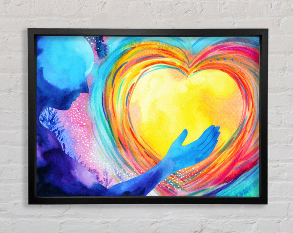 Water colour warming heart
