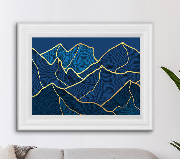 Blue Mountains Gold Foil Print
