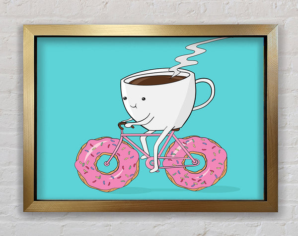 Coffee Riding A Donut Bicycle