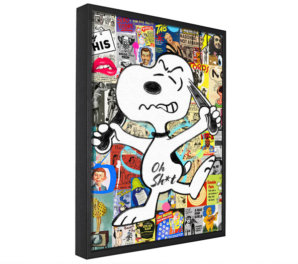 A picture of a Angry Snoopy canvas framed print, sold by Wallart-Direct.co.uk
