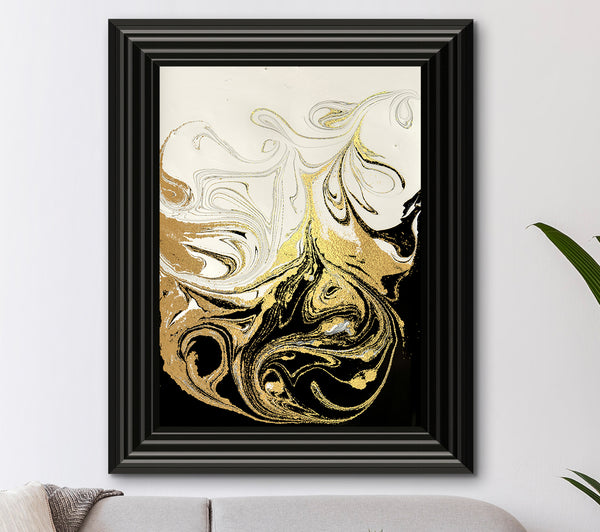 Flow Of Abstract Gold Foil Print