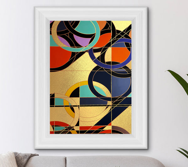 Abstract Spheres Gold Foil Print