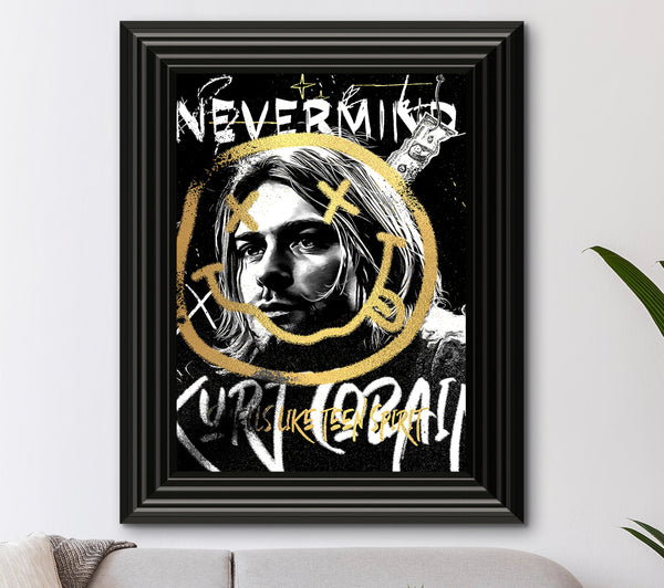Kurt Cobain Gold Foil Print