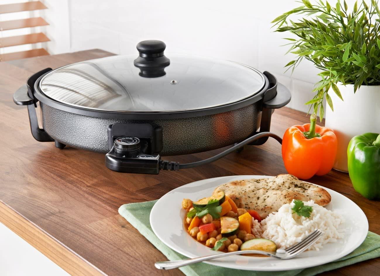 Quest 30cm Multi-Function Electric Cooker Pan with Lid, 1500 W- 35410
