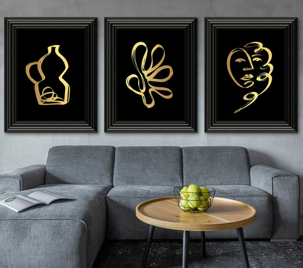 Inky Matisse Black and Gold