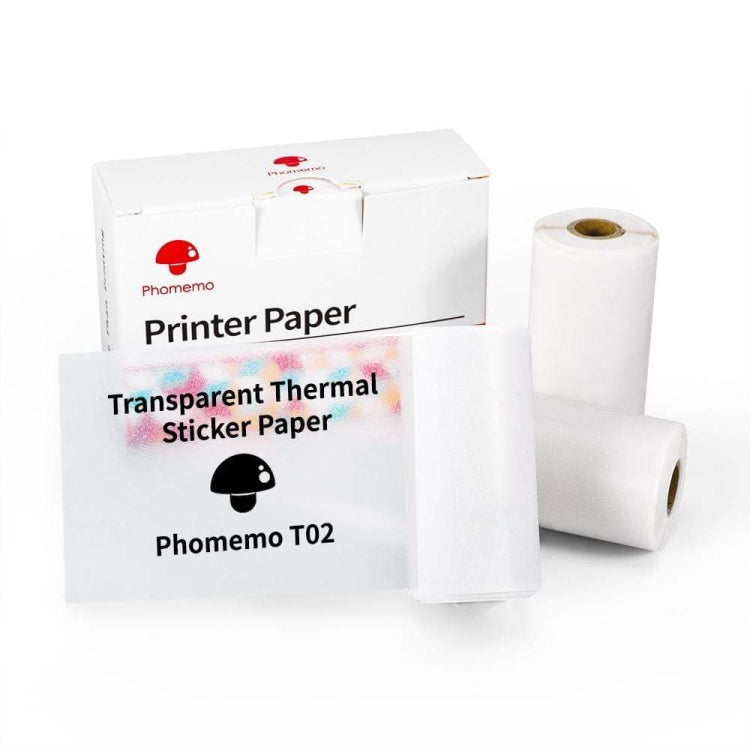 For Phomemo T02 3rolls Bluetooth Printer Thermal Paper Label Paper, 53mmx6.5m 10 Years Black on White No Adhesive, 50mmx3.5m 2 Years Black on White Sticker, 50mmx3.5m 10 Years Black on White Sticker, 50mmx3m 5 Years Blue on White Sticker