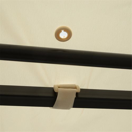 Patio Gazebo UV Light Rain Resistant Canopy White Black 300L x 250W x 200-250Hcm