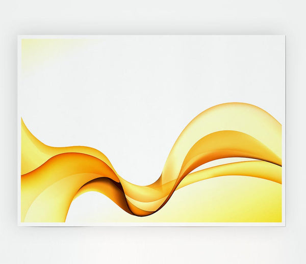 Golden Yellow Wave Print Poster Wall Art