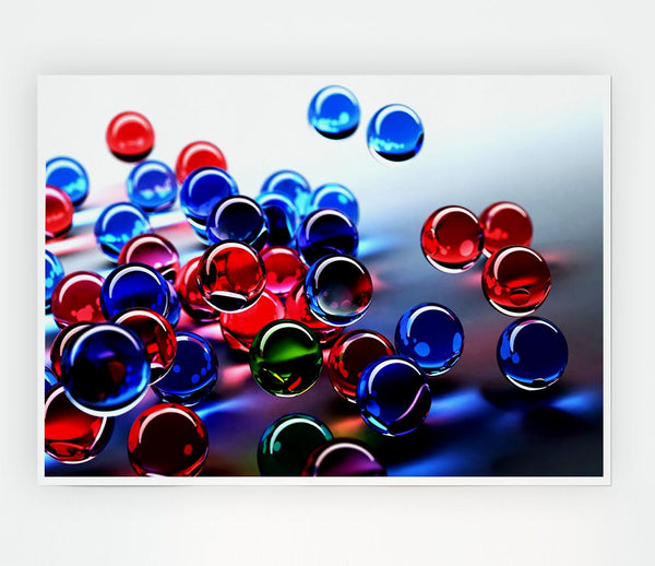 Floating Bubbles Print Poster Wall Art