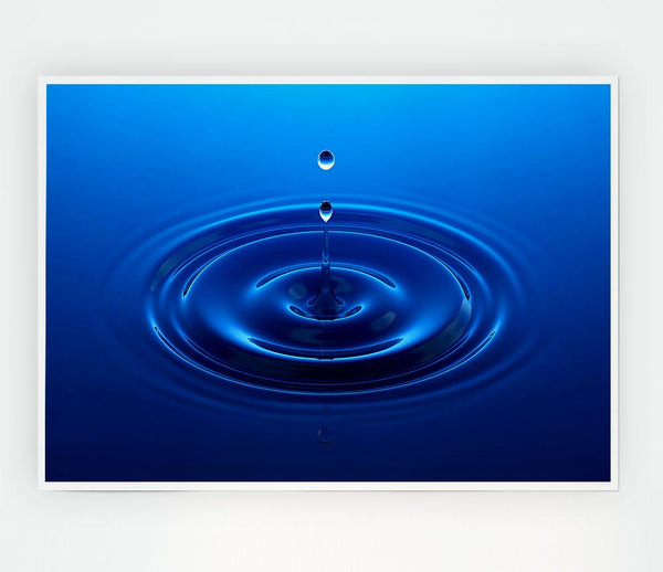 Water Drop Perfect Blue Print Poster Wall Art