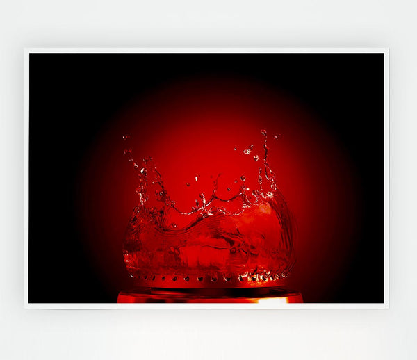 Water Flame Red Print Poster Wall Art