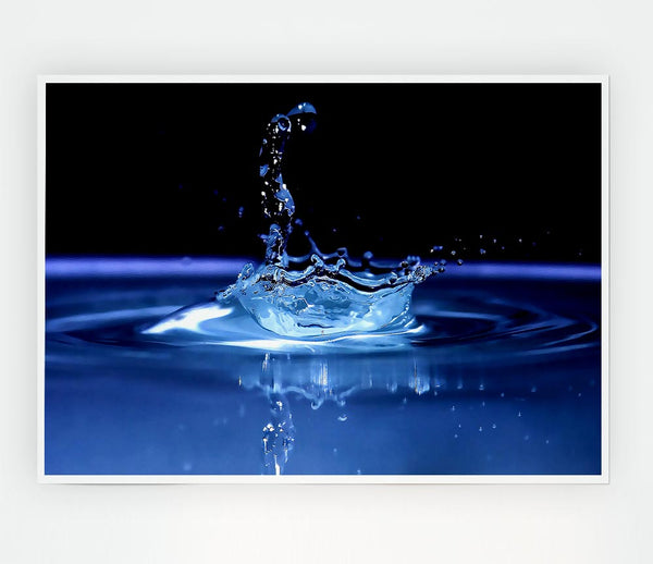 Water Splash Delight Blue Print Poster Wall Art