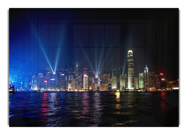 Hong Kong Strobe Light Reflections