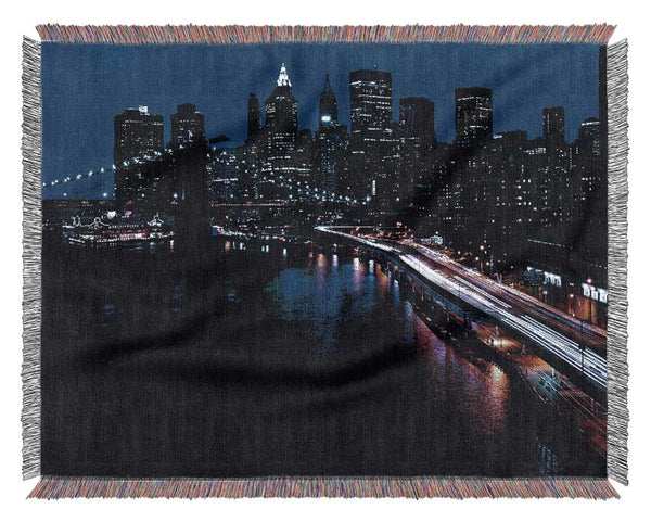 The Lights Of The Big City Woven Blanket