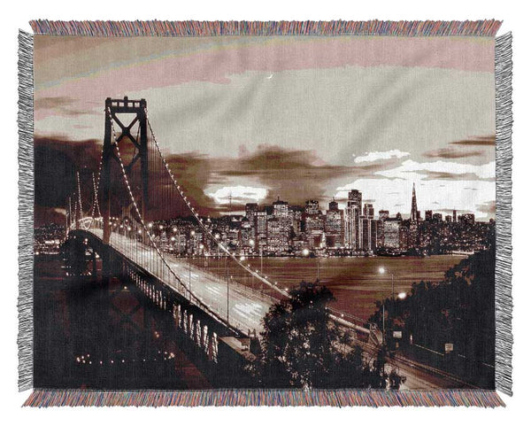 The Road To New York City Brown Woven Blanket