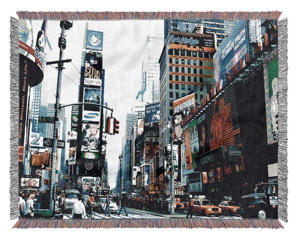 Times Square NYC Woven Blanket