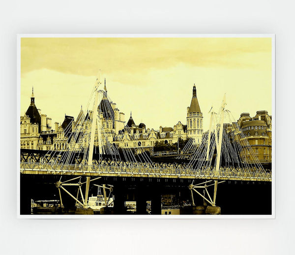 Tower Bridge London Sepia Print Poster Wall Art