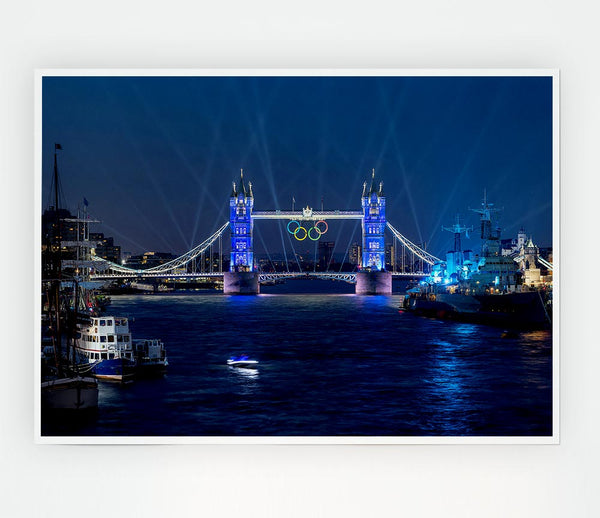 Tower Bridge Olympic Lighting London Print Poster Wall Art