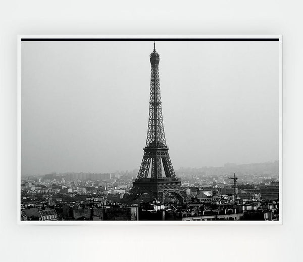 Tower Eiffel Black And White Print Poster Wall Art