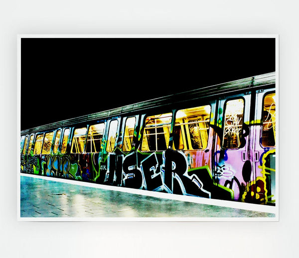 Underground Graffiti Tube Print Poster Wall Art