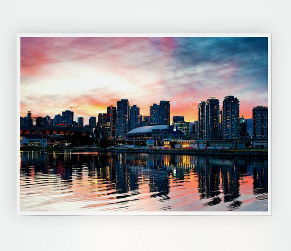 Vancouver Sunset Print Poster Wall Art