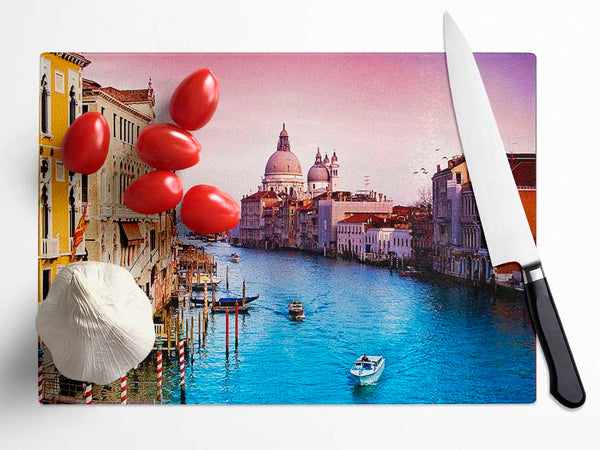 Venice On The River Glass Chopping Board