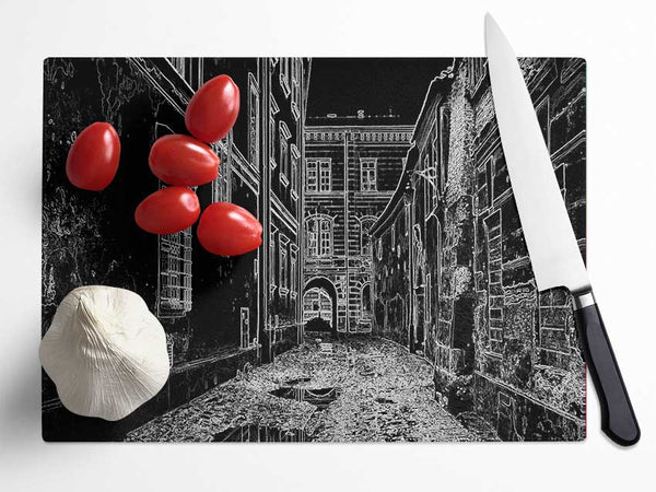 Venice City Streets Psychedelic Glass Chopping Board