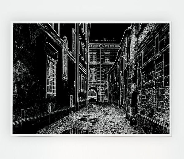 Venice City Streets Psychedelic Print Poster Wall Art