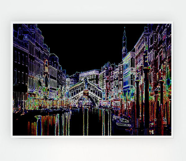 Venice Psychedelic Print Poster Wall Art