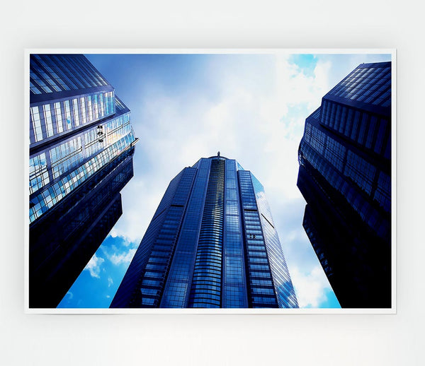 Window Cleaning Skyscrapers Print Poster Wall Art