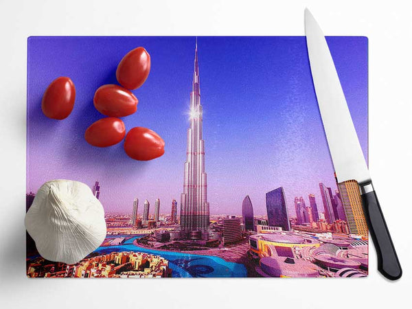 Worlds Tallest Tower Burj Khalifa Glass Chopping Board