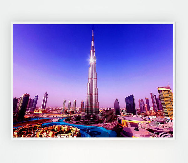 Worlds Tallest Tower Burj Khalifa Print Poster Wall Art
