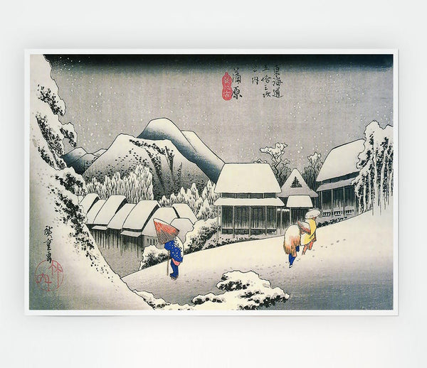 Hiroshige A Village In The Snow Print Poster Wall Art