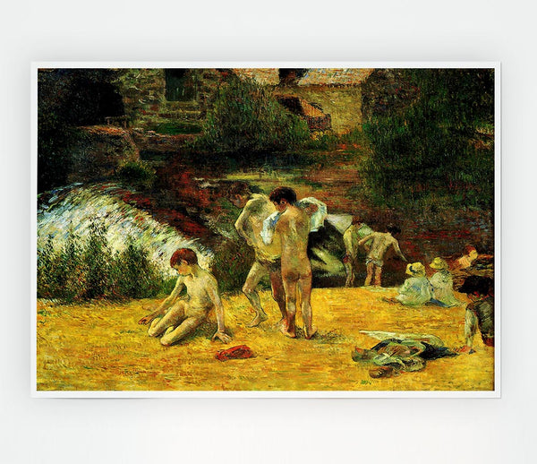 Gauguin Bathing In The Mill Of Bois D Amour Print Poster Wall Art