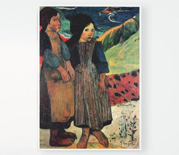 Gauguin Breton Near Sea Print Poster Wall Art