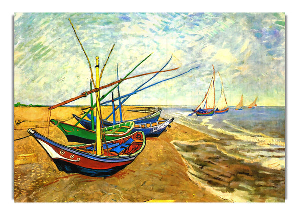 Fishing Boats On The Beach At Saintes Maries By Van Gogh